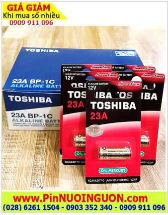 COMBO 1HỘP=25vỉ Pin 12v Alkaline Toshiba A23 (LRV08, 23A) chính hãng _Giá chỉ 549.000đ/HỘP 25vỉ